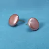 Pendientes de botón Perla de agua dulce natural Disco púrpura barroco para la fabricación de joyas DIY Regalo de banquete de fiesta para mujer