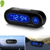 New New Car Electronic Clock Mini Auto Clocks Interior Thermometer LCD Backlight Digital Display Time Car Styling Accessories Boxed