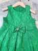 Vestidos de niña Estampado de moda de verano Vestido de niña Luz de lujo Niña Bebé Vestido sin mangas verde Fiesta de cumpleaños Ropa para niños 230519