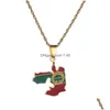 Colares pendentes Sier Color Gold Etiópia Oromia Mapa e para mulheres Oromo Jewelry Gift Drop Drop Pingents Dhsyn