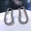 Hoop Earrings Simple Fashion Cubic Zirconia Crystal Small For Women Cute Design White Gold-color Jewelry Huggie Earring