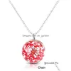 Pendant Necklaces 2021 New Dried Flower Necklace For Women Gifts Fashion Clear Glass Ball Charms Round Link Chain Cute Jewel Dhgarden Dhk3A