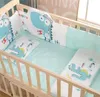 Conjunto de roupas de cama Coroa Shape Baby 5pcs Conjunto Kid Girl Berço recém -nascido Fronha de Zebras de zebras Dolphin Prind Wood Bumper Set Sold Sheet BA30 F23