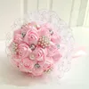 Decoratieve bloemen Est roze trouwboeketten Pearl Slik Flower voor decoratie