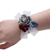 Dekorativa blommor 10st/Lot Wedding Wrist Bridal Marriage Crystal Corsages Artificial Hand Flower Decor