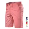 Mens Shorts Erkekler Yaz Pamuklu Orta Bel Erkek Lüks Lüks İş Baskısı Baskılı Plaj Streç Chino Klasik Fit Kısa Homme 230518