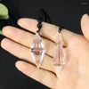 Подвесные ожерелья Crystal Quartz Prism Одиночный заостренный ромбический бассейн Энергетический каменное колье палочка чакра Амулет Длубь кошелька Ювелирные изделия