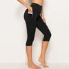 Aktywne spodnie Infilar 3/4 Joga Casual Women Sport Calf Pert długość fitness Kapri Pants Fitness High Taist Gym Black Leggins