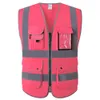 Men's Tank Tops Safety Vest Reflective Bicycle Reflective Vest hi vis Vest Coat Pink Vest with Pockets Working Vest for Men Vest Free Ship 230519