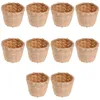 Dinnerware Sets Rattan Planter 10pcs Woven Flower Basket Pot Cover Seagrass Pots Wicker Pen Holder For