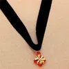 Choker Fashion Design Weihnachtsbaum Schneeflocke Anhänger Halskette Samt Kette Kragen Schmuck Party Geschenke für Frauen Mädchen