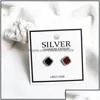 Stud Studs Earring For Womens Fashion Designer Black Red Onyx Luxury Jewelry Four Leaf Clovers 925 Sterling Sier Plated Charming Acc Dhlde