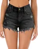 Hole Womens Woman Haola Shorts Strappato Summer Fashion Denim Raw Hem Distressed High Waist