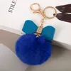 Fluffy Pom Pom Keychain Bulk Bow Strass Faux Pompon Portachiavi per ragazze Borse da donna Craft, 12 colori