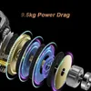 Bolcasting bobina King Hiaw200 Reel Betriel 95kg Max Drag 12 Rolamento 54 Razão de engrenagem Baitcaster de pesca lenta 230518