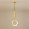 Lampade a sospensione Lampadari moderni a LED per soggiorno Tavolo da pranzo Lampadario a soffitto Cucina Lampada a sospensione Colore rame Illuminazione per interni