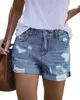 Womens Summer Fashion ANFTFH Woman Jean High Shorts Waisted Casual Denim Frayed Hem Zipper