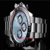 Mouvement mécanique de luxe Asia 2813Men Montre à cadran bleu glacé Mens No Cosmograph Montres Hommes 116500 116506 Full Steel Wristwa293h