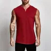 Débardeurs pour hommes Vêtements de sport Col en V Coton Bodybuilding Débardeur Hommes Workout Chemise sans manches Fitness Sportswear Running Gilets Muscle Singlets 230518