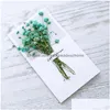 Greeting Cards Dried Flower Gypsophila Christmas Birthday Valentine Day Invitations Card Drop Delivery Home Garden Festive P Dh94K