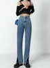 Jeans GOPLUS Y2k Jeans Women High Waist Black Pants Female Flare Denim Jeans Split Trousers Pantalon Acampanado Mujer Noir Hosen Damen