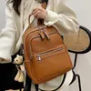 School Bags 2023 High Quality Leather Backpack For Women Winter Teenagers Girls Luxury Back Packs Designer