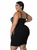 Sukienki plus size sukienki Parti Backless Kobiety spaghetti pasek seksowne krótkie czarne diamenty rozmiar hurtowy zbiornik 230518