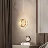 Lampy wiszące nowoczesne kryształowe lampy sypialnia nocna sztuka oświetlenie wewnętrzne Minimalistyczna ściana tła Małe nocne światła sieci czerwone światło