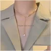 Chokers Korean Fashion Pearl Necklace Women Gold Collar Chain Dainty Cute Yang Z Pendant Choker Statement Ltaly Jewelry Naszyjniki 2 Dhgpt