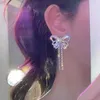 Charme papillon de gland luxueux exagéré plein de boucles d'oreilles longues en strass pour femmes coréennes de boucle d'oreille de la mode Bijoux de fête d'anniversaire AA230518