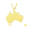 Pendanthalsband Elfin 2023 Trendigt rostfritt stål Australien Karta halsband Högkvalitativ Kvinnsmycken Presentmedlem Drop Delivery JE DHPSI