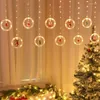 Lámparas colgantes Luces LED navideñas decorativas Agujas de pino de Santa Muñeco de nieve Forma de alce Círculo Gypsophila Paniculata Gabinete Cortina de luz