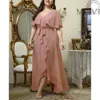 Plus size Dresses Size Pink Chiffon Prom Dress Elegant Luxury SIZE Clothing V Neck Long Robes Evening Midi 4xl 5xl 230518