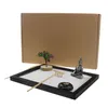 Garden Decorations Mini Zen Sand Table Holiday Figures Rake Rocks Tree Buddha Statyer Gifts For Stress Relief Home Office 230518
