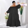 Robes grande taille WSFEC L-4XL Automne Hiver Tenues Robes grande taille pour femmes Vêtements Mode Lâche Manches Longues Volants Robe Longue En Gros 230519