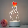 Lampade da tavolo Creative Minimalista LED Atmosfera Piccola luce notturna Regalo per bambini Fantasia Decorazione Lampada 3D Logo Lettering