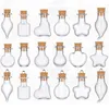 Mini Transparent Drift Bottle Pendants Wishing-flaska trä Cork Liten Glass Pendant Bottle Parfym Tomma flaskor T9I002313