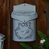 Garden Decorations Pastoral Låsbar Secure Iron Post Box Vintage Handmade Metal Letter Spaper Mail Wall Mounted Creative Mailbox HW176 230518