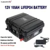 Batteria 12V 100ah Lifepo4 Batteria al litio impermeabile Motore Solar RV Anderson presa RV Power tool
