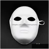 Máscaras de festa papel máscara diy pintura branca halloween chirstmas infantil criativo garten entrega de garten home jardim de suprimentos festivos dh4t9