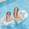 Floats Tubes Uppblåsbar flotte förtjockad Summer Randig Swimming Pool Floating Tube Outdoor Beach Children's Swim Ring Party Water Sports Toys P230519 Bra