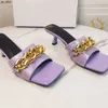 Slippers top quality Casual Shoes Sexy slides Lido Sandals PADDED leather high heels shoes Woven women slippers square mules Sandal Ladies Wedding Dress J0522