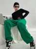 Kvinnors jeans houzhou gröna baggy jeans y2k estetiska kvinnor överdimensionerade koreanska mode streetwear wide ben denim byxor vintage byxor pantalone 230519