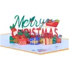 Kartki z życzeniami kolor druk 3D świąteczne okienko kreatywne Wesołych Świątecznych ręcznie kropl