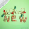 Sleutelchains Engelse letter sleutelhanger tas hanger schattige sleutelhang charme pouch vakantie populair kerstcadeau