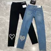 Damesjeans Vrouwen rekken hoge taille klassiek Retro Jean Lady kleding geborduurde flares denim skinny patch ontwerpen broek potlood broek l13 230519