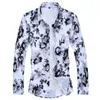 Chemises décontractées pour hommes lumineux grand motif floral impression 3D chemise à manches longues hommes automne qualité doux confortable luxe Camisa MasculinaM