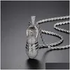 Pendant Necklaces Iced Out Sneakers Necklace Choker Chain Women Hiphop Jewelry For Men Cubic Zircon Sport Shoes Necklacependant Drop Dhh1E