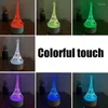 Veilleuses colorées 3d lumière cadeau créatif lampe de table acrylique transparent led couleur charge enfants