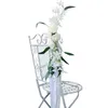 Decoratieve bloemen bruiloft terug bloemendecoratie Frans witte pe rose outdoor scène lay -out kunstmatig